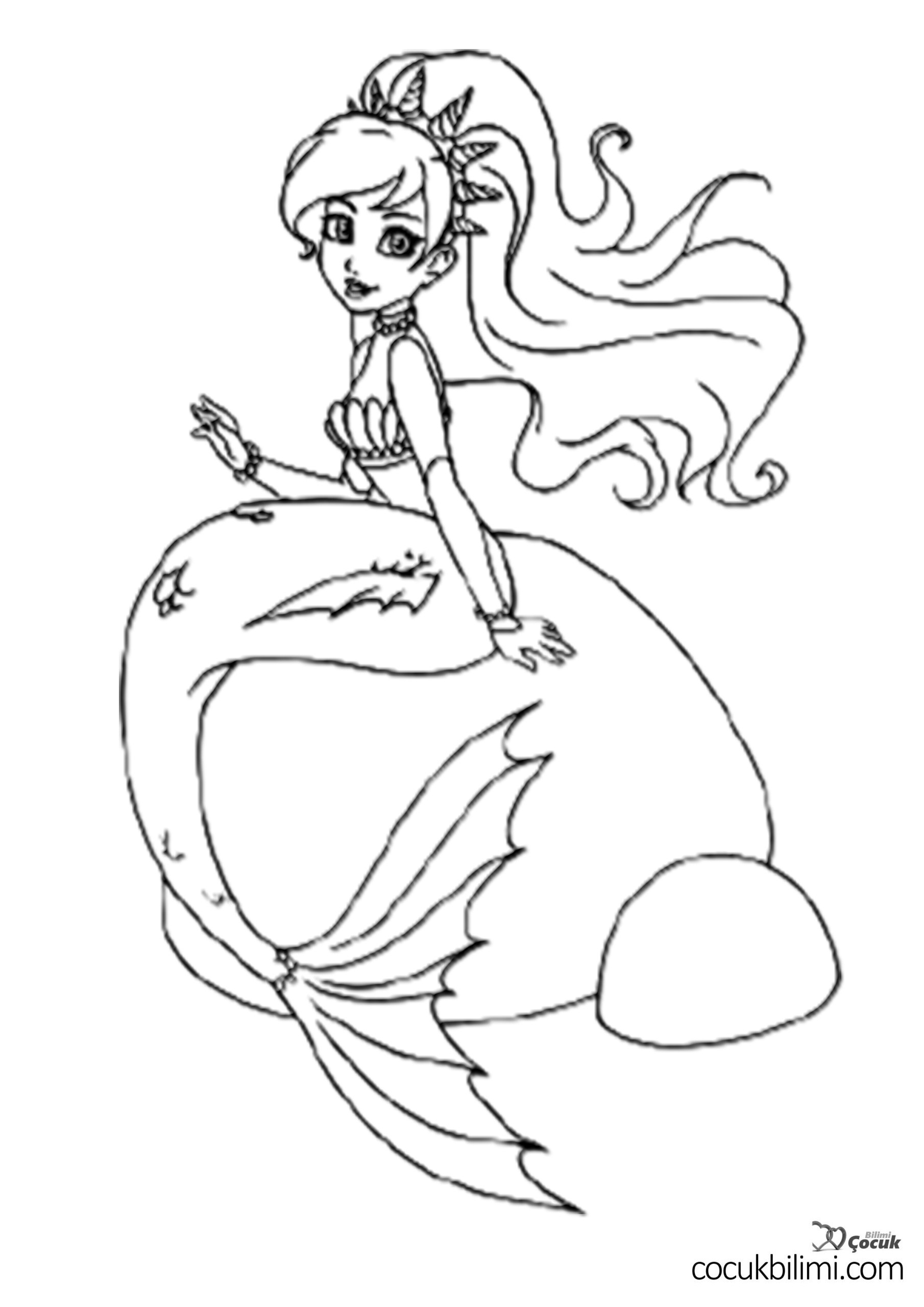 deniz kızı boyama sayfaları