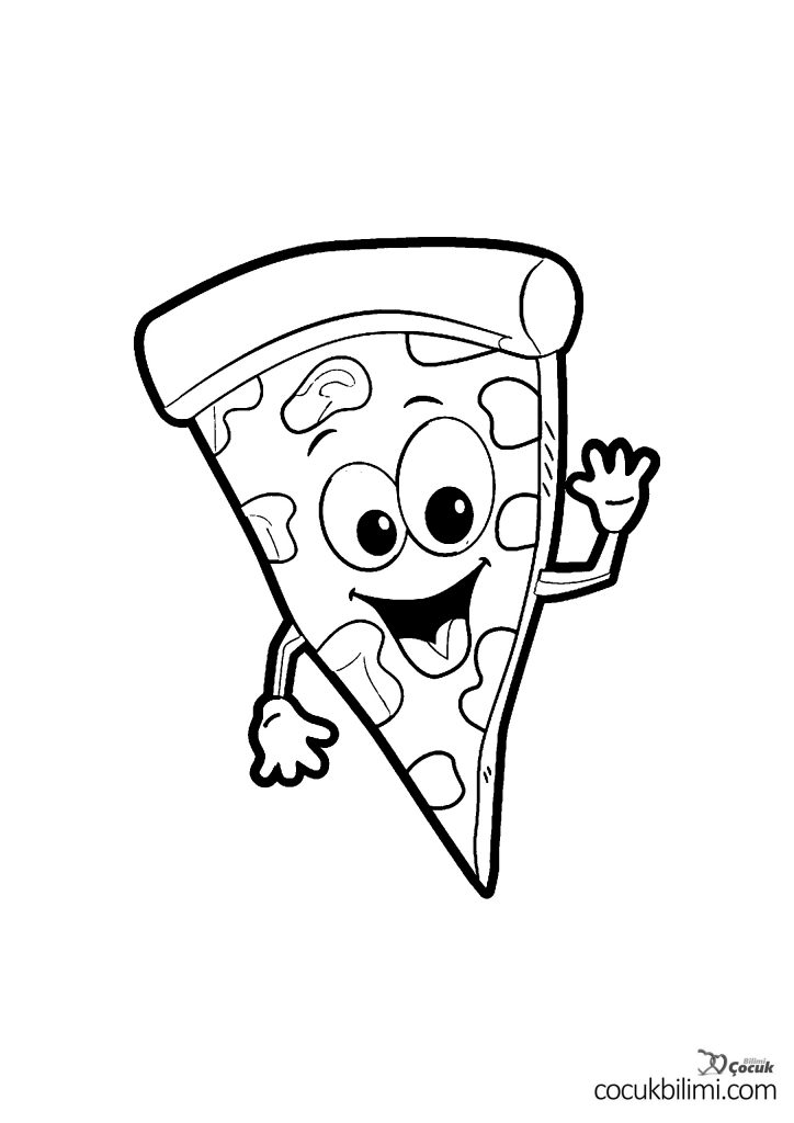 Pizza Boyama Sayfaları Çocuk Bilimi [İNDİR ve YAZDIR]