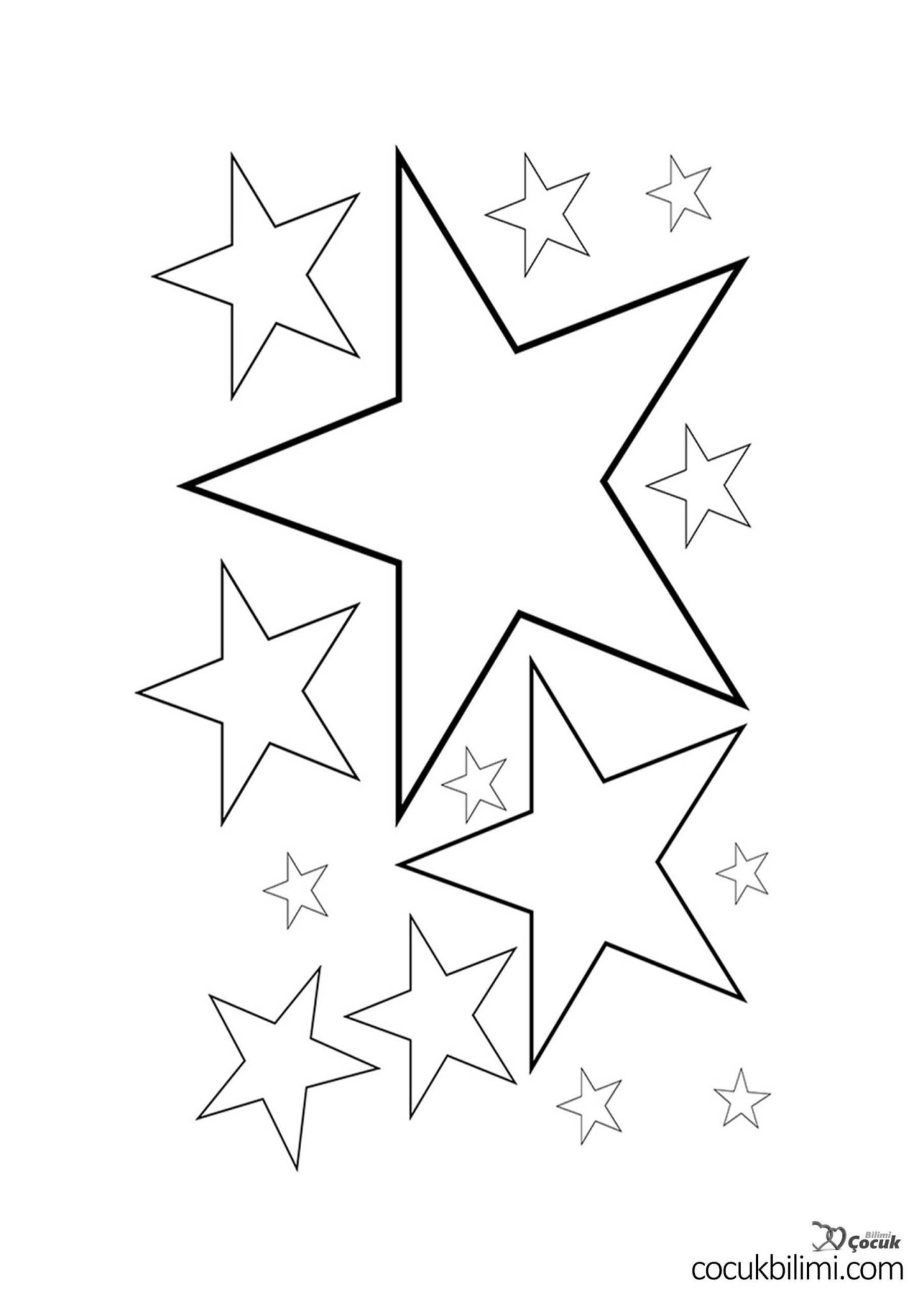 Yıldız Boyama Sayfaları Çocuk Bilimi [İNDİR ve YAZDIR]